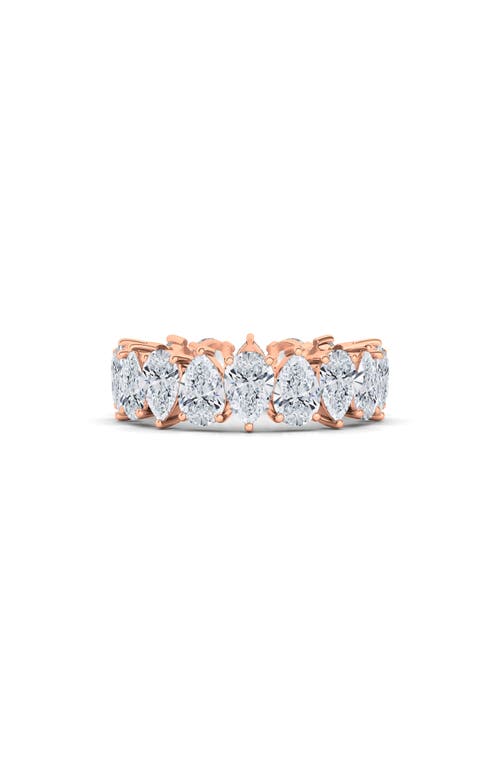 Shop Hautecarat Alternating Pear Lab Created Diamond Eternity Ring In Rose Gold