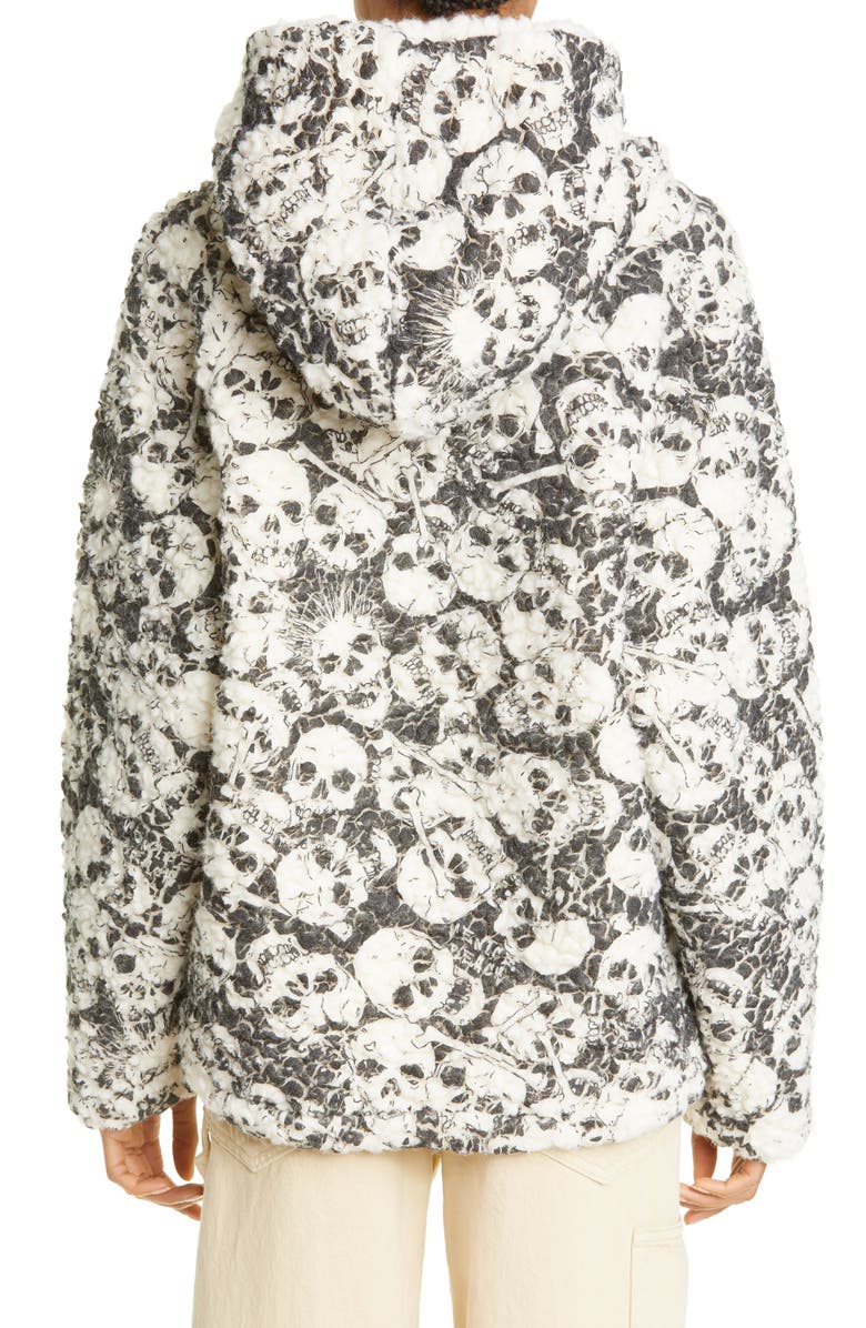 Gender Inclusive Skull Print Fleece Hoodie
