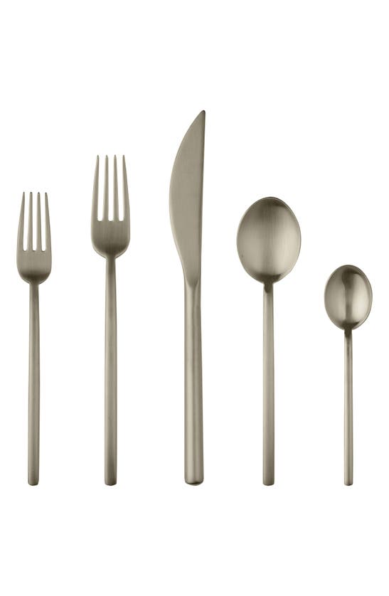Mepra Due Ice Bronze 5-piece Stainless Steel Cutlery Set In Champagne
