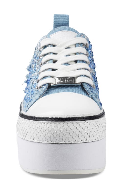 Shop Zigi Koralay Embellished Platform Sneaker In Blue/multi