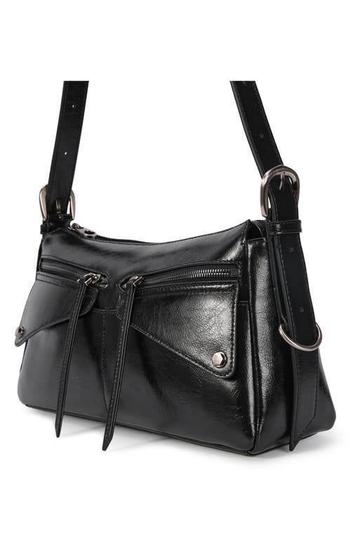 Shop Oryany Moto Leather Shoulder Bag In Black