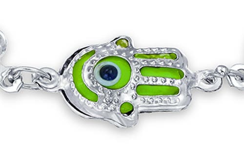 Bling Jewelry Hamsa Hand Evil Eye Bracelet In Multi-color
