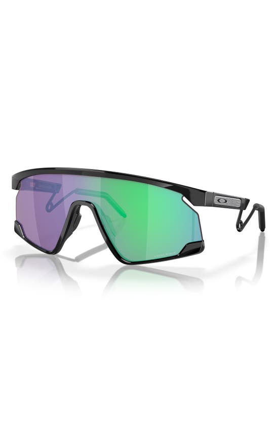 Oakley Bxtr 39mm Polarized Rectangular Sunglasses In Shiny Black