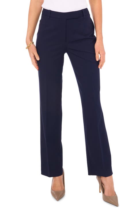Relaxed Fit Ankle Length Navy Trouser