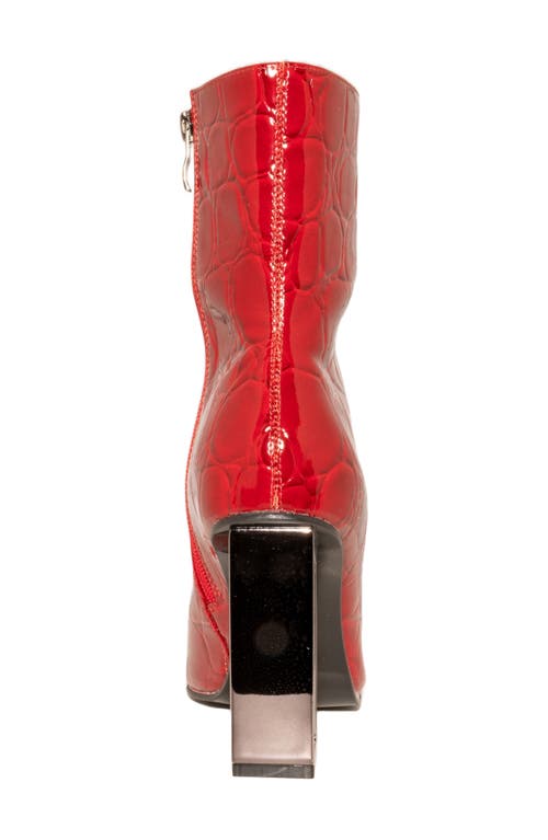 Ninety Union Palladium Square Toe Boot In Red