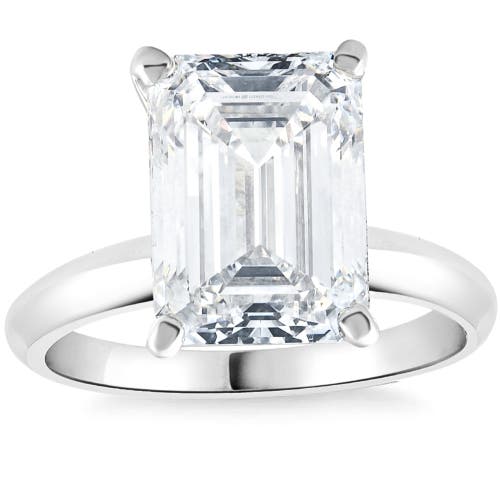 Bliss Diamond 4.01ct Emerald Cut Certified Diamond Engagement Ring 14k Gold Lab Grown In 14k White Gold