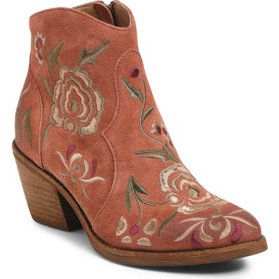Sofft Westmont Floral Embroidered Bootie, Orange