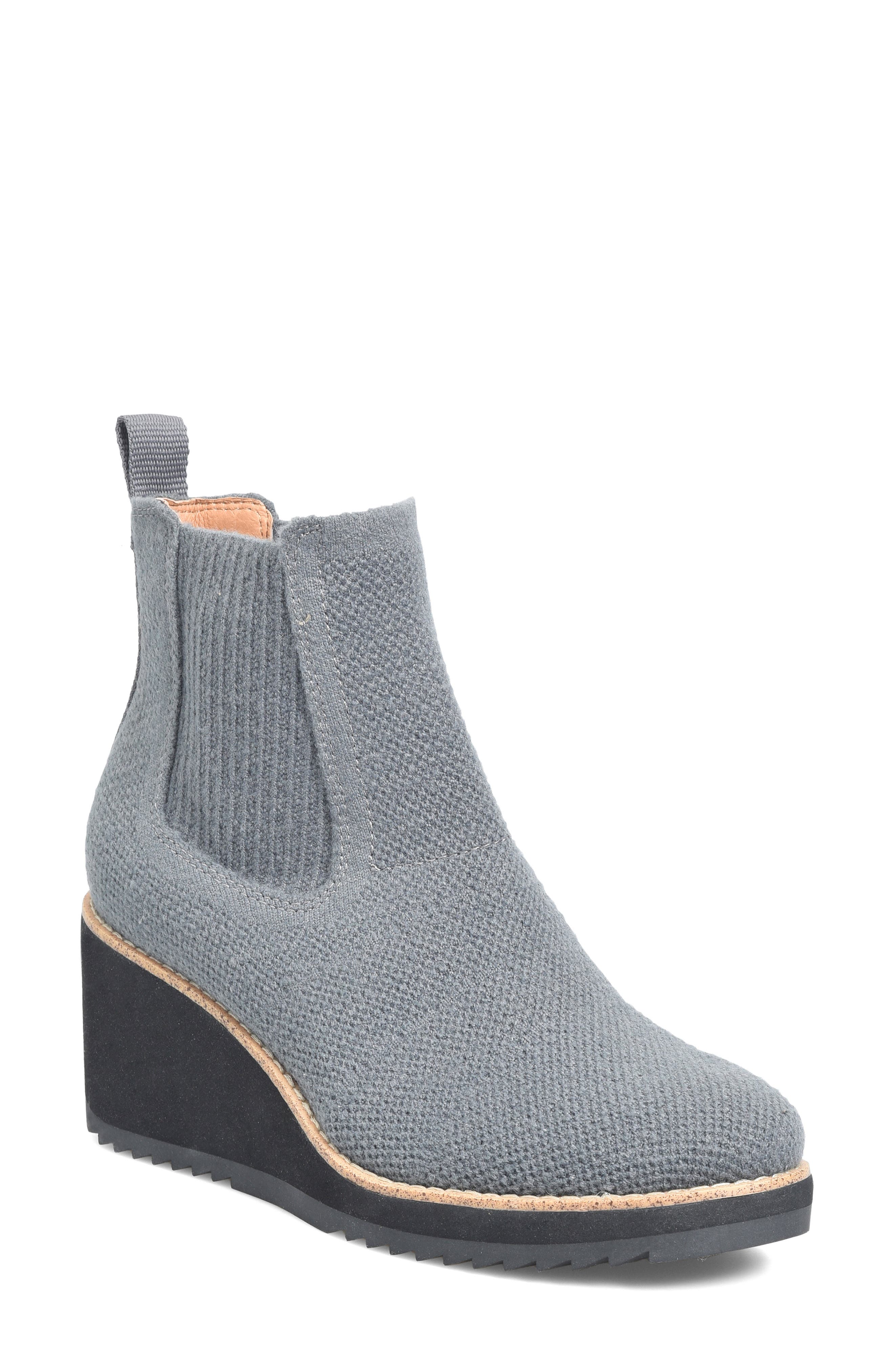 Söfft Eiley Platform Wedge Chelsea Boot In Grey
