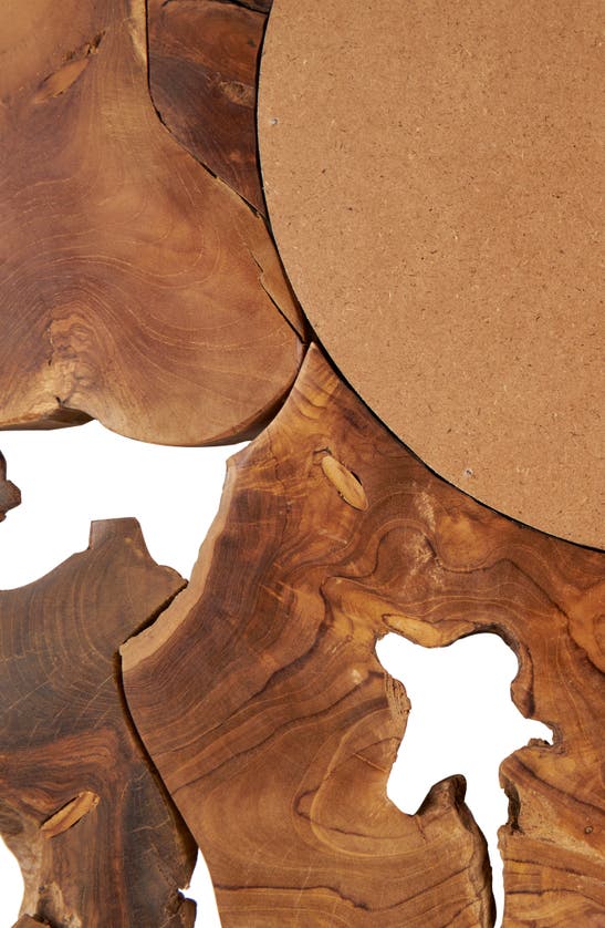 Shop Ginger Birch Studio Teak Wood Wall Mirror In Brown