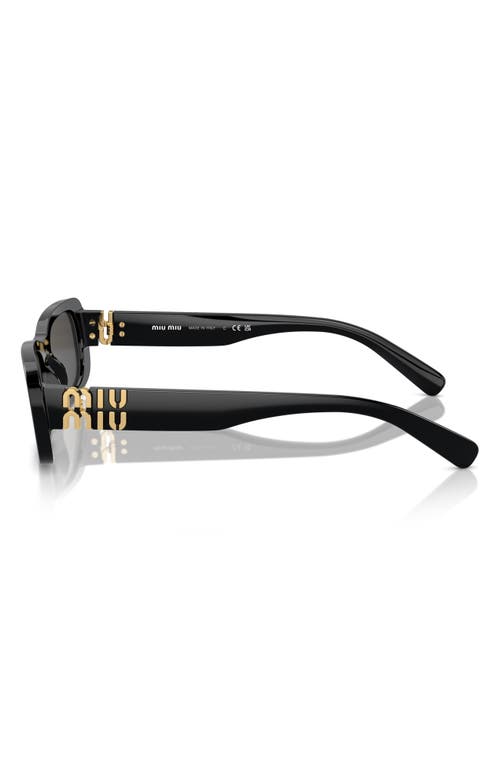Miu Miu 53mm Rectangular Sunglasses In Black