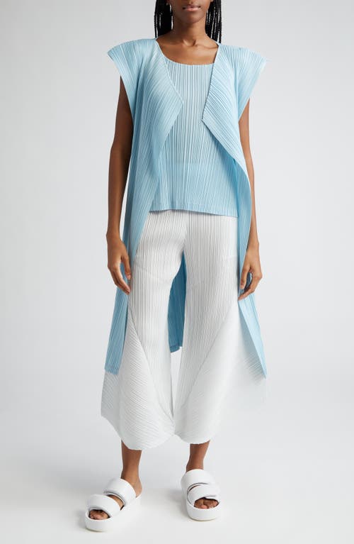 Pleats Please Issey Miyake Monthly Colors March Sleeveless Cardigan Pale Blue at Nordstrom,