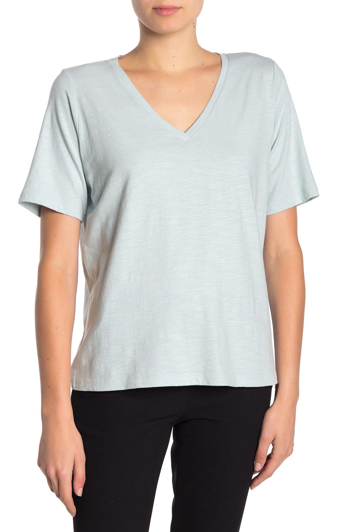 Eileen Fisher Organic Cotton V Neck Slub T Shirt Nordstrom Rack