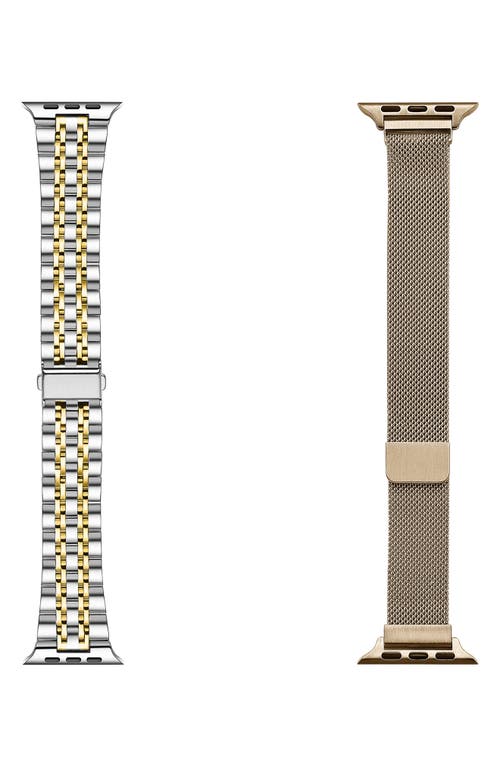 Shop The Posh Tech Assorted 2-pack 38mm Apple Watch® Watchbands In Silver/gold