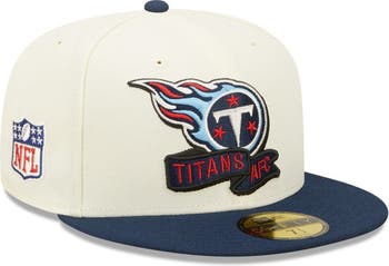 New Era Men's New Era Cream/Navy Tennessee Titans 2022 Sideline 59FIFTY  Fitted Hat