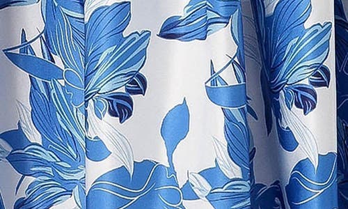 Petal And Pup Petal & Pup Naomi Floral Print One-shoulder Midi Dress In Blue