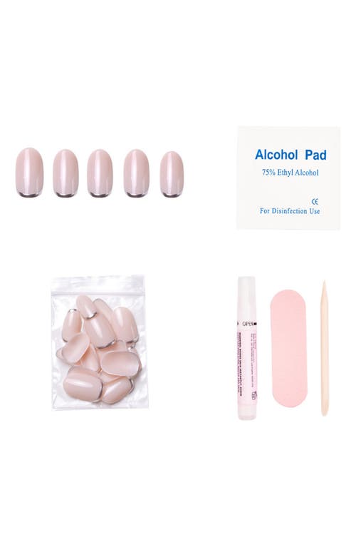 Glamnetic Short Round Press-on Nails Set In Silver Belle