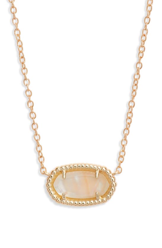 Kendra Scott Elisa Ridge Frame Pendant Necklace In Gold Golden Abalone