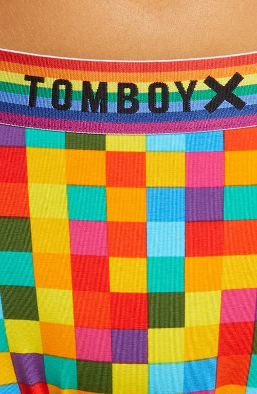 Tomboyx Gender Inclusive 9-inch Boxer Briefs In Black Rainbow Logo
