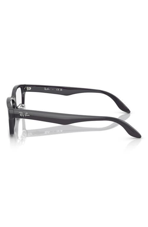 Ray Ban Ray-ban 57mm Rectangular Optical Glasses In Dark Grey
