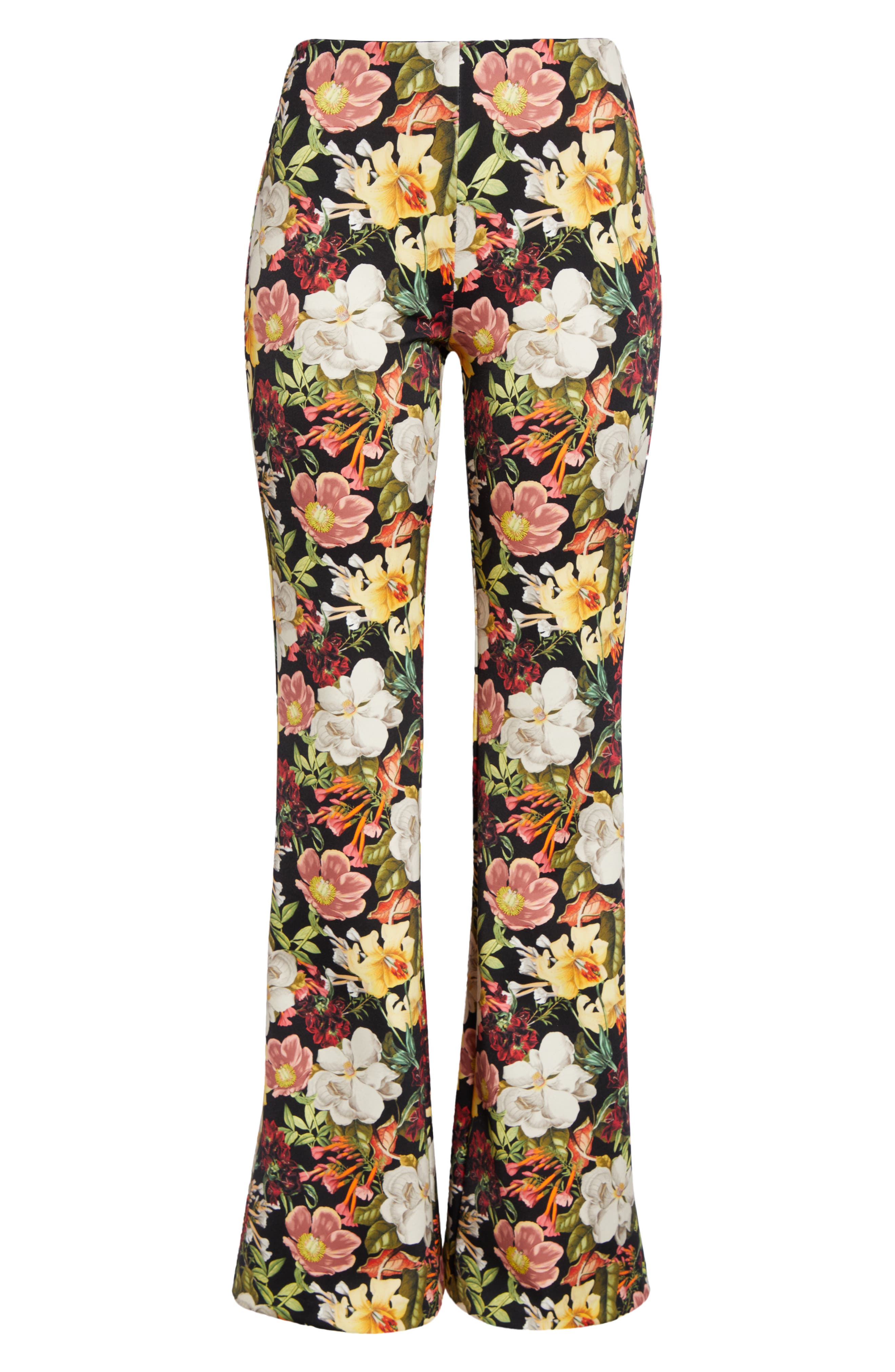 【ALICE+OLIVIA】Brynlee Bootcut Pants - Juniper Floral Black Alice + Olivia Brynlee Floral Bootcut Pants in Juniper