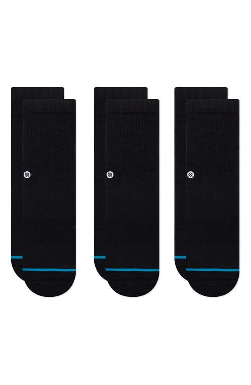Stance Icon 3-Pack Assorted Socks in Black at Nordstrom, Size Large