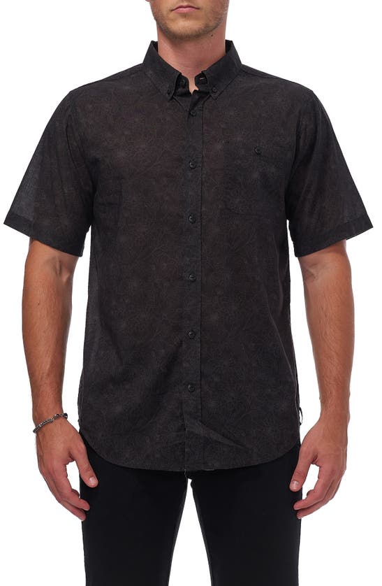 Shop Ezekiel Karve Short Sleeve Shirt In Black