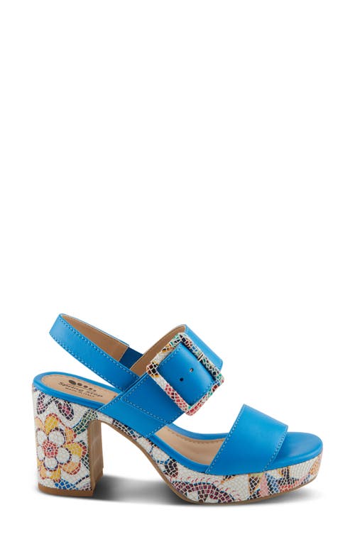 Spring Step Azucar Slingback Sandal In Royal Blue Multi