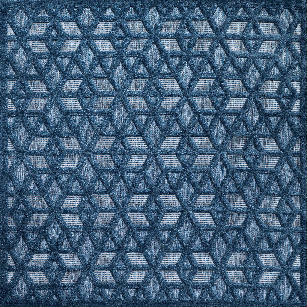 Jonathan Y Talaia Neutral Geometric Indoor/outdoor Area Rug In Navy