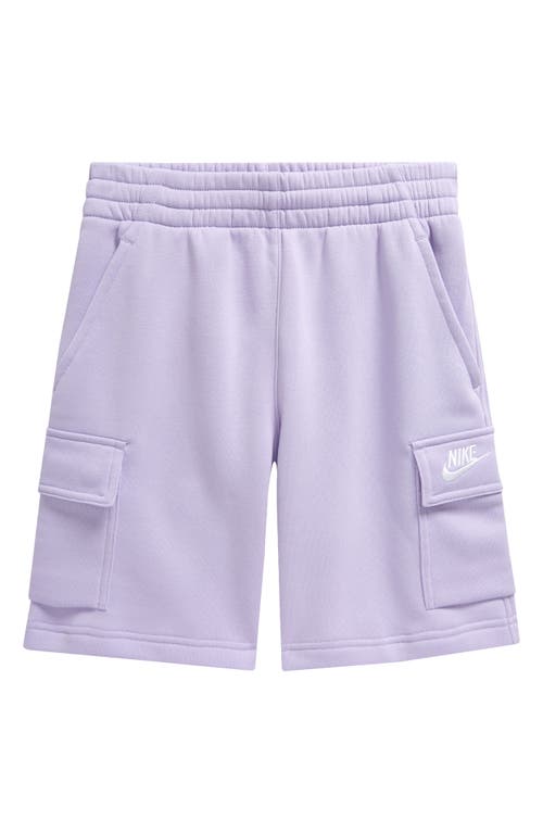 Shop Nike Kids' Club Fleece Cargo Shorts In Hydrangeas/white