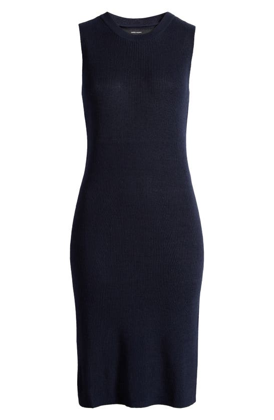 Shop Vero Moda Newlexsun Rib Sleeveless Sweater Dress In Navy Blazer