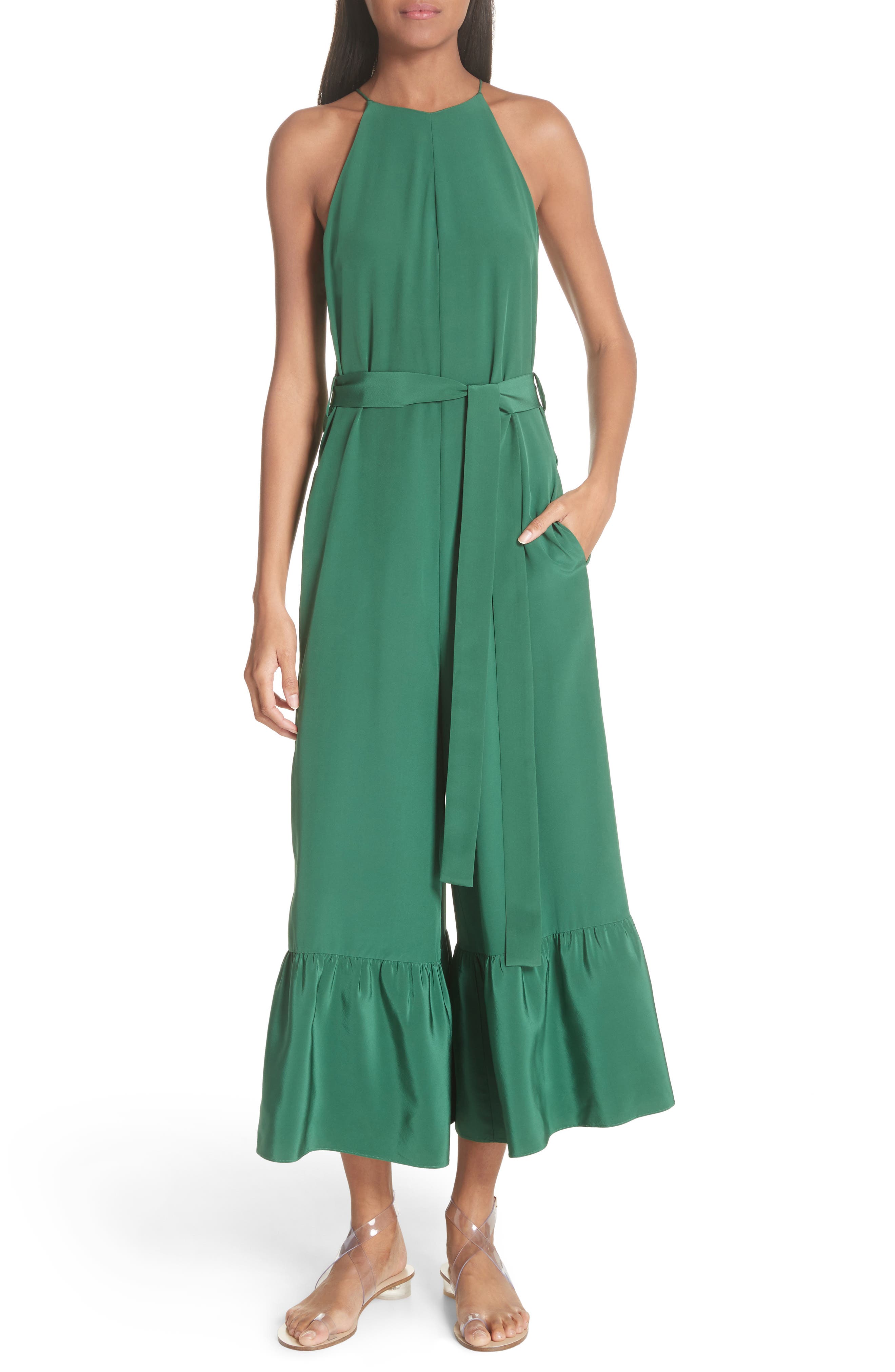 tibi ruffle jumpsuit
