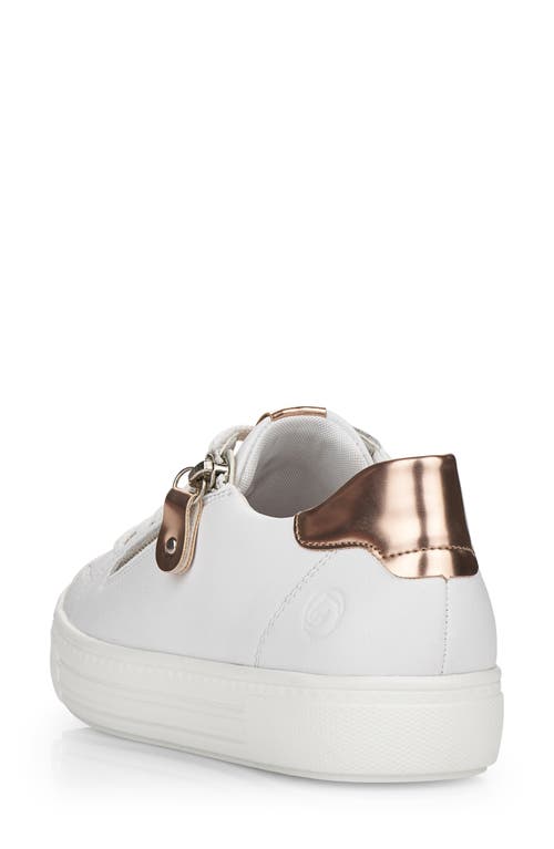 Shop Remonte Rieker Alina 03 Sneaker In Weiss/kupfer