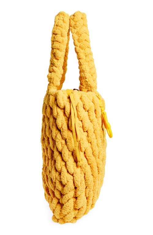 Shop Jw Anderson Large Chenille Blanket Tote In Mustard