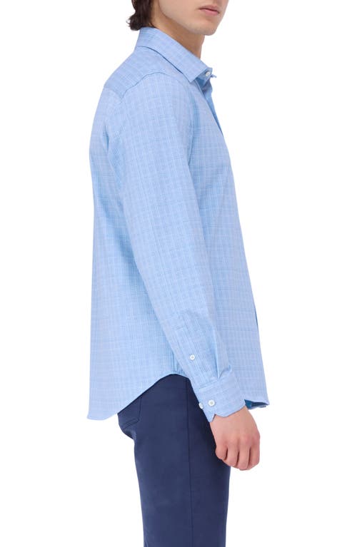 Bugatchi Ooohcotton® Check Button-up Shirt In Air Blue