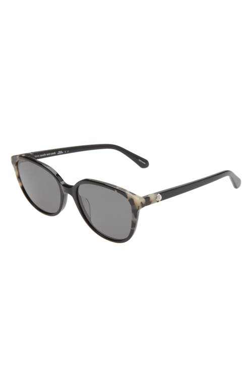 Shop Kate Spade New York Vienne 53mm Polarized Cat Eye Sunglasses In Black/grey Polar