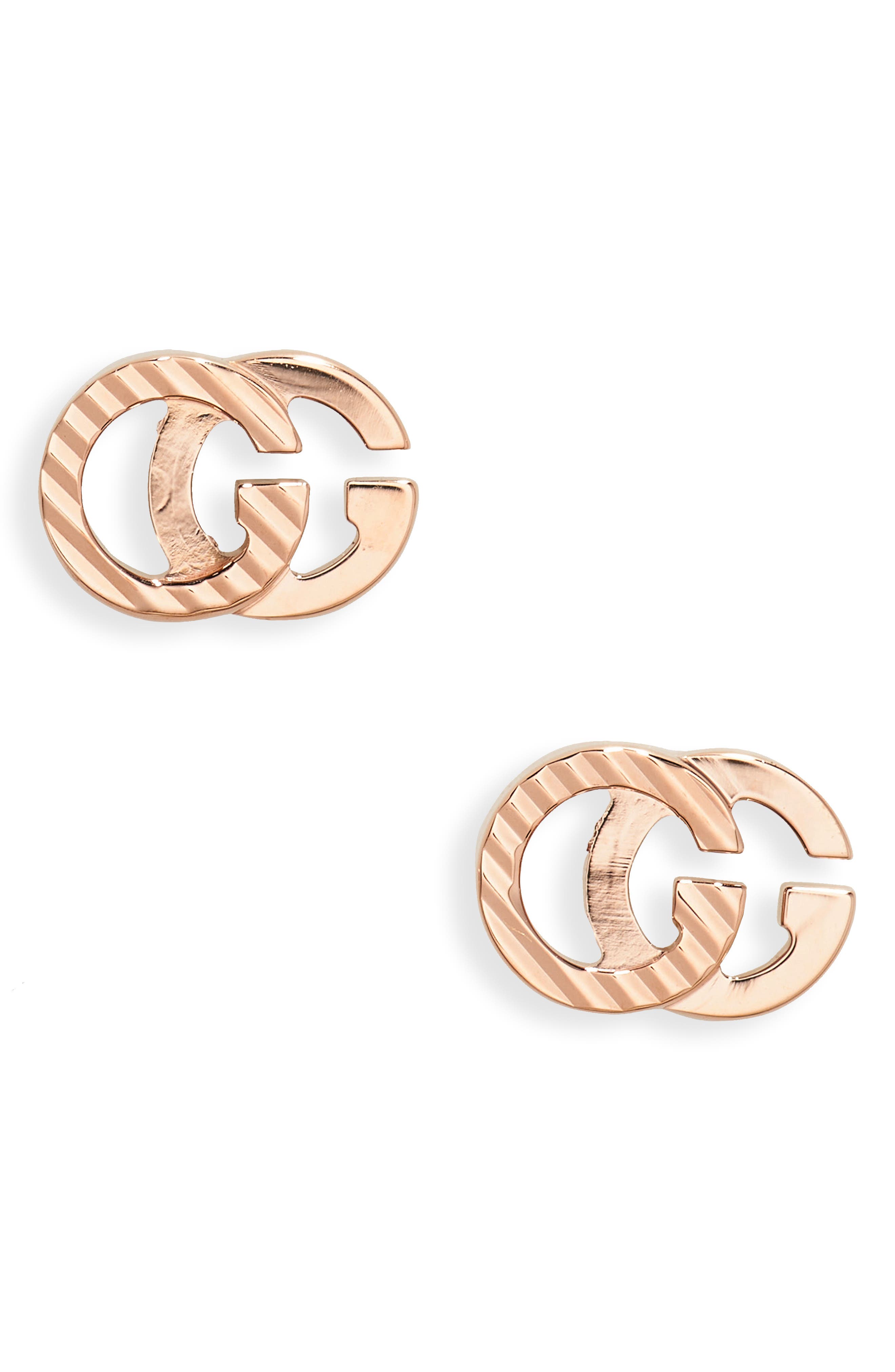 Gucci Running G 18K Gold Stud Earrings in 18Kp | Smart Closet