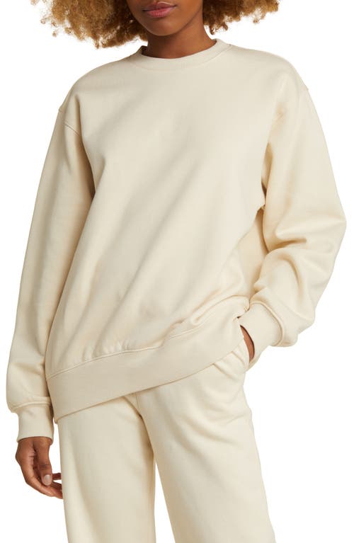 Bp. Oversize Crewneck Sweatshirt In Beige Oatmeal Light Heather