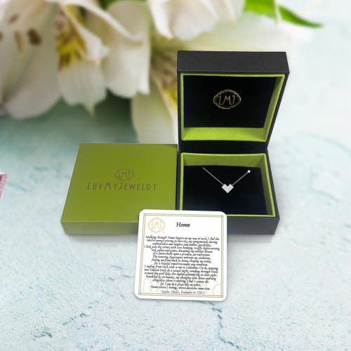 Luvmyjewelry One Way Arrow Sterling Silver Diamond Necklace In Silver