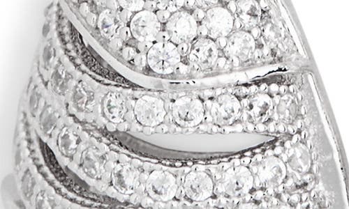 Suzy Levian Pavé Cubic Zirconia Teardrop Earrings In White