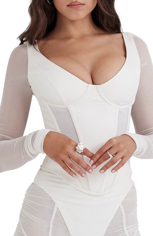 House Of Cb Araminta Underwire Corset Top In White