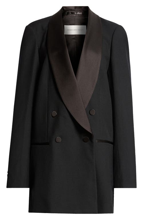 Dries Van Noten Blinker Oversize Tuxedo Blazer In Black