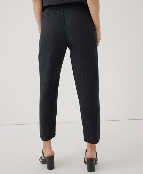 Pact Organic Coastal Double Gauze Tapered Pull-on Pant In Black