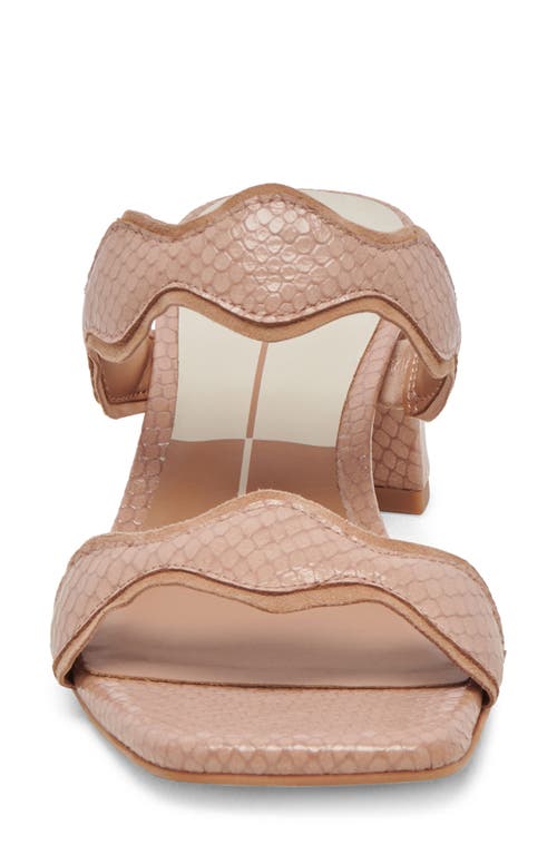 Dolce Vita Ilva Slide Sandal In Toffee Embossed Leather