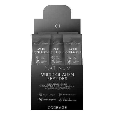 Codeage Multi Collagen and Biotin 10,000 mcg + Vitamin C Powder Supplement, B6 & D3, 30 Stick Packs in White at Nordstrom