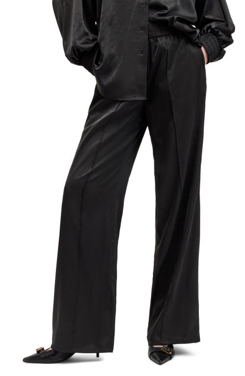 AllSaints Charli Jacquard Wide Leg Pants Black at Nordstrom, Us