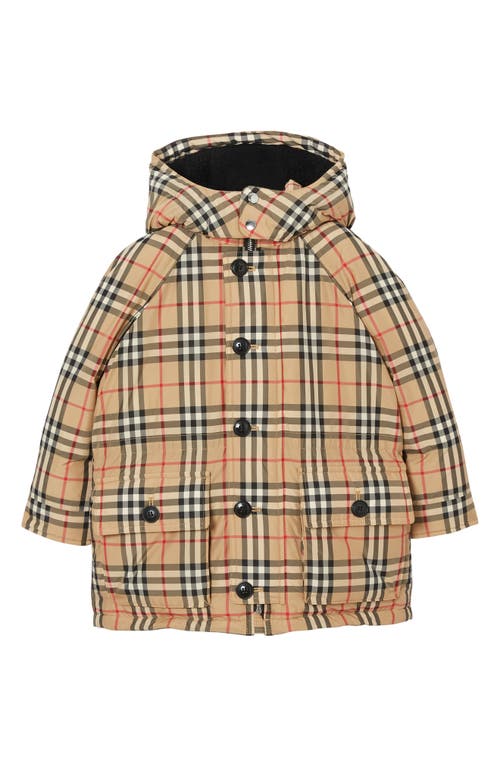 burberry Jamir Hooded Down Jacket in Archive Beige at Nordstrom, Size 6Y