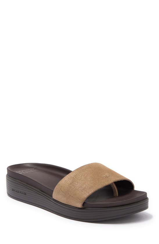 Donald Pliner Fiji Suede Slide Sandal In Light Bronze