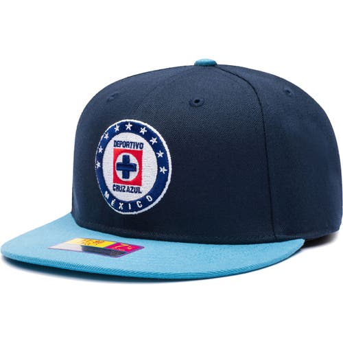 FAN INK Men's Navy/Light Blue Cruz Azul America's Game Fitted Hat