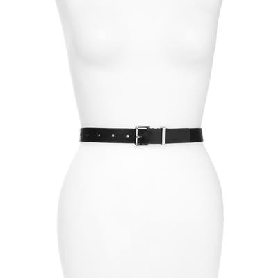 Allsaints Leather Belt, Black/shiny Nickel