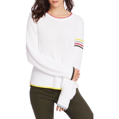 Court & Rowe Stripe Detail Sweater, White